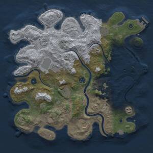 Thumbnail Rust Map: Procedural Map, Size: 3750, Seed: 1546669526, 15 Monuments