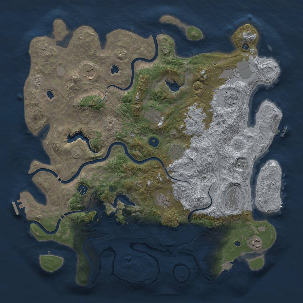 Rust Map: Procedural Map, Size: 4500, Seed: 91534769, 16 Monuments