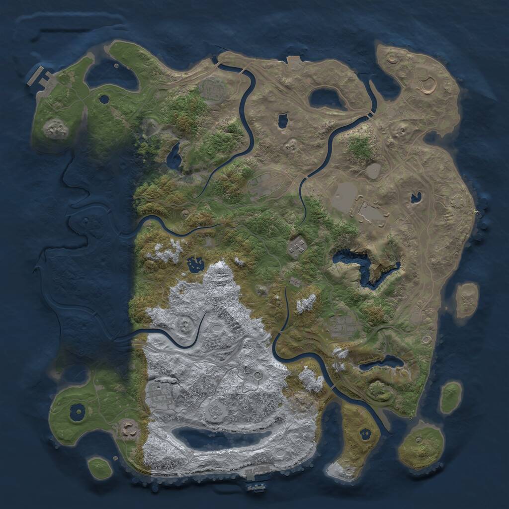 Rust Map: Procedural Map, Size: 4500, Seed: 228296366, 15 Monuments