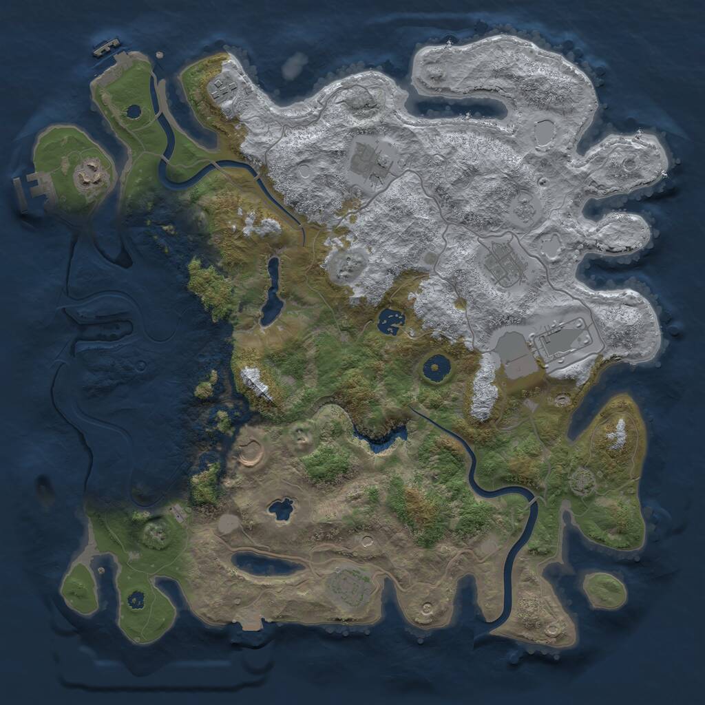 Rust Map: Procedural Map, Size: 4000, Seed: 880973051, 14 Monuments