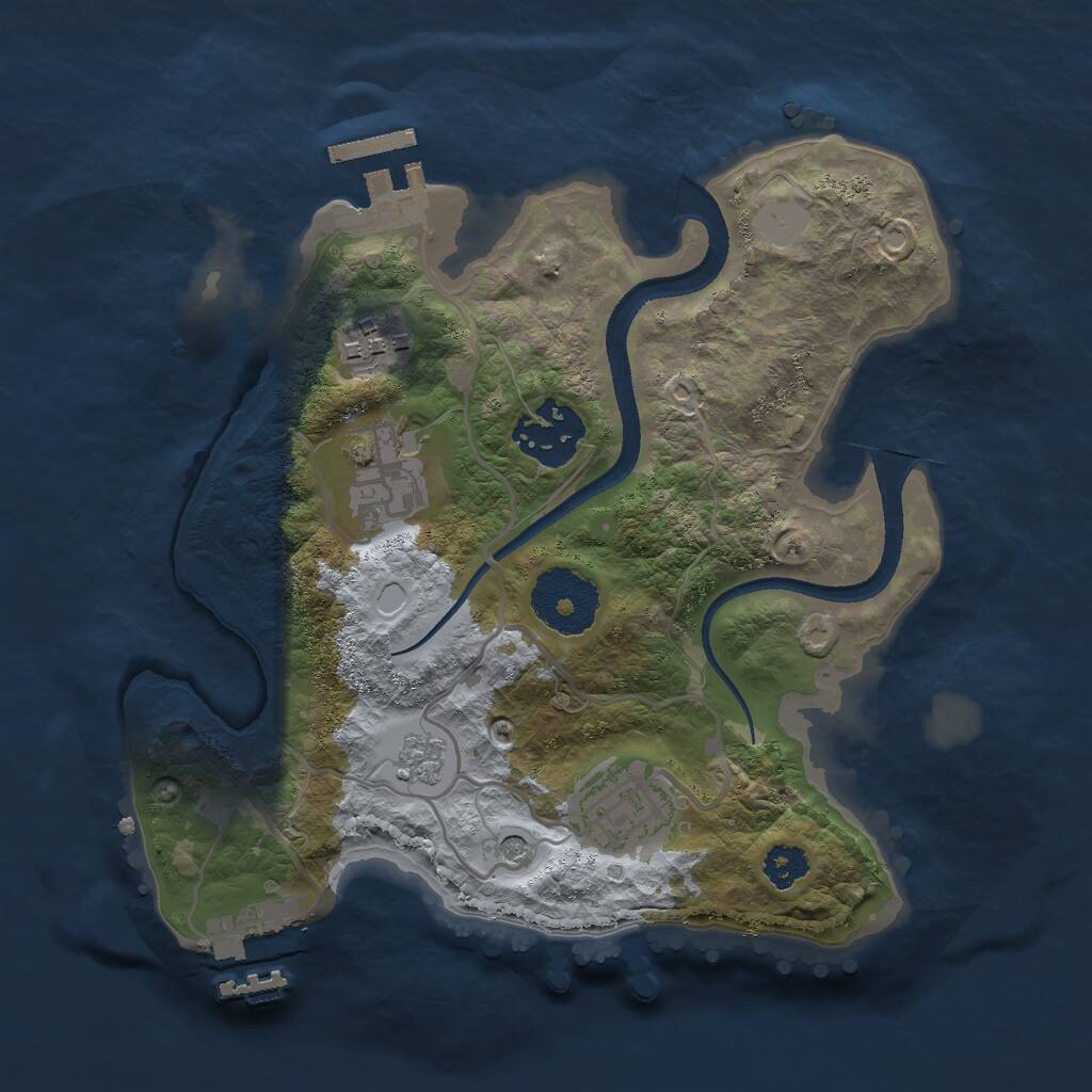 Rust Map: Procedural Map, Size: 2500, Seed: 1684052176, 9 Monuments