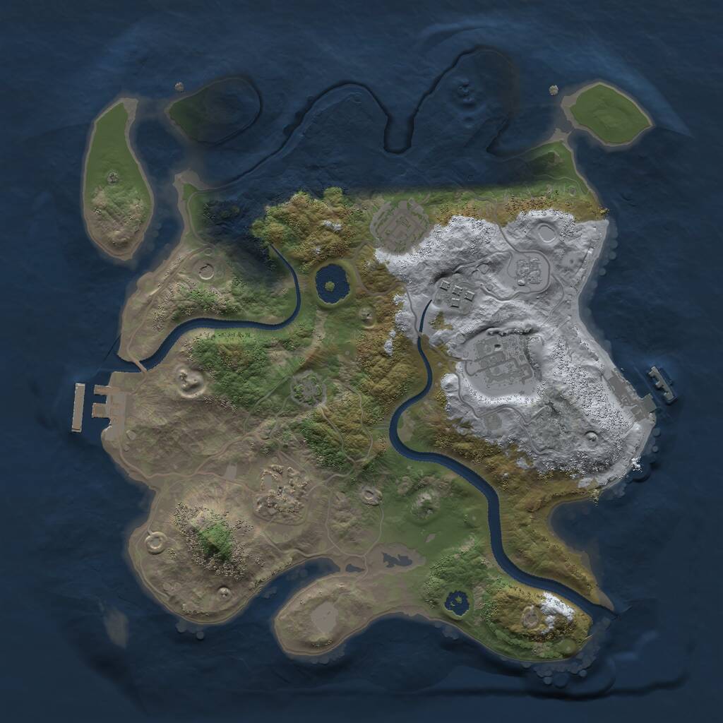 Rust Map: Procedural Map, Size: 3000, Seed: 661802834, 10 Monuments