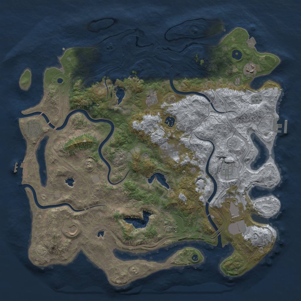 Rust Map: Procedural Map, Size: 4500, Seed: 903248122, 16 Monuments