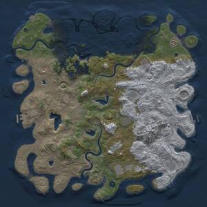 Thumbnail Rust Map: Procedural Map, Size: 5000, Seed: 1023227771, 17 Monuments