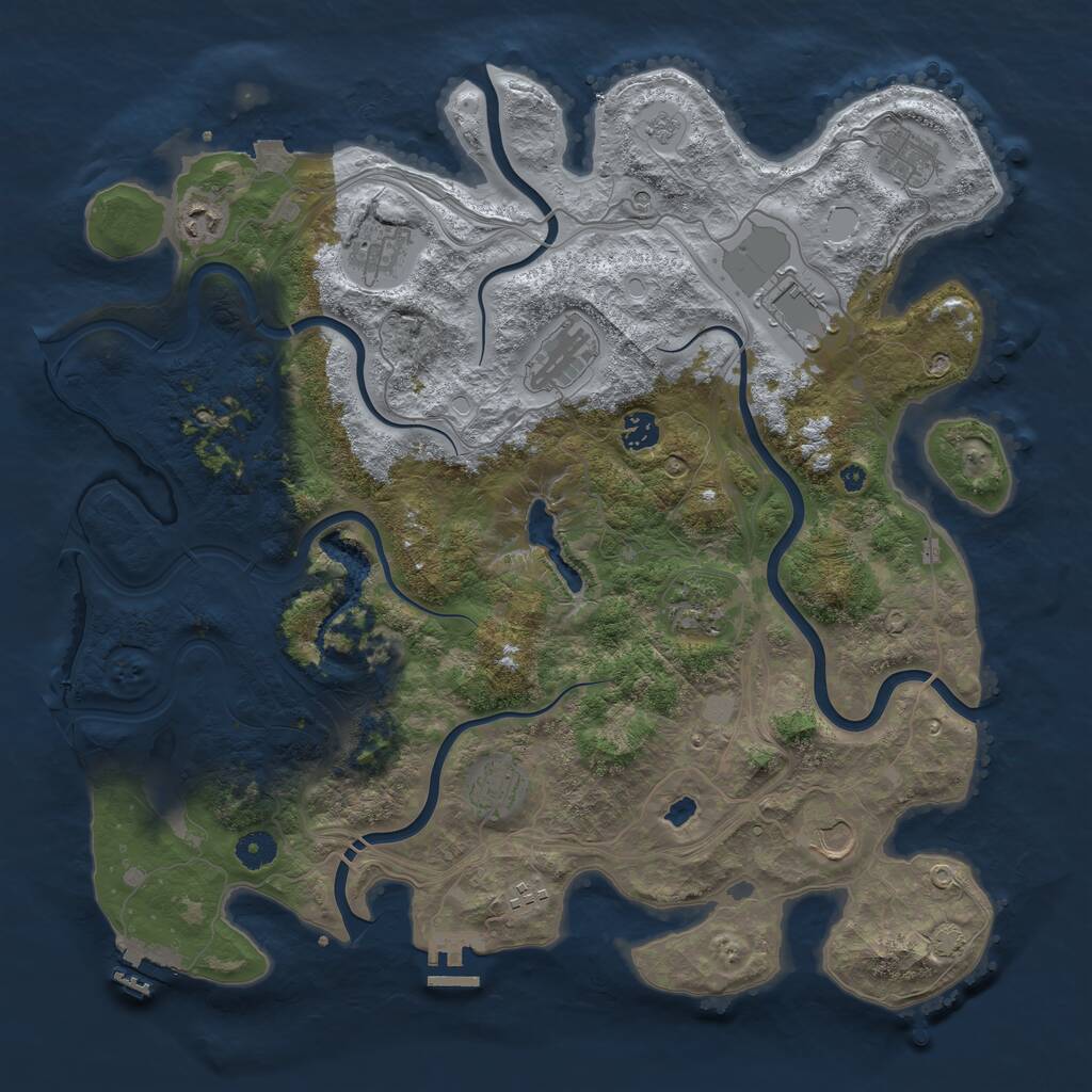 Rust Map: Procedural Map, Size: 4250, Seed: 919921400, 16 Monuments