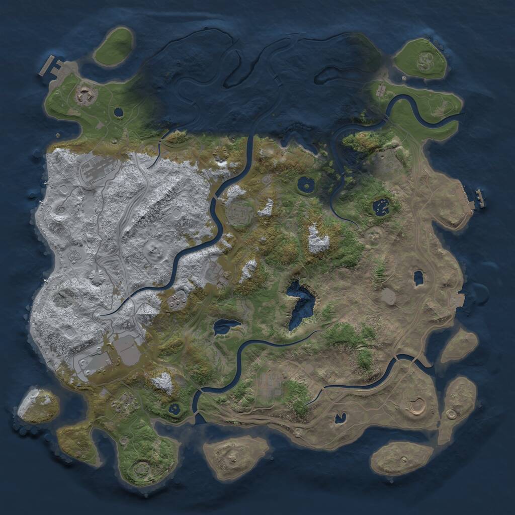 Rust Map: Procedural Map, Size: 4500, Seed: 430813213, 17 Monuments