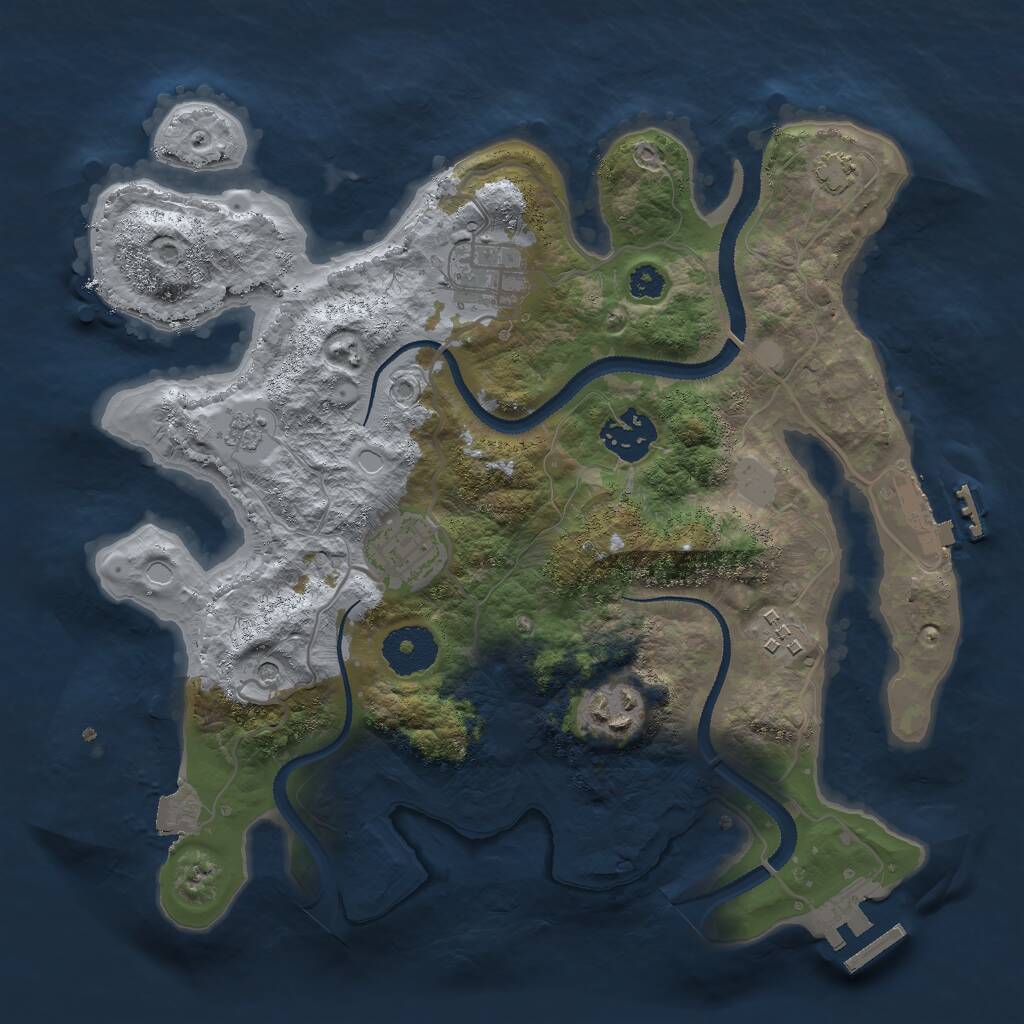 Rust Map: Procedural Map, Size: 3000, Seed: 1859877140, 11 Monuments