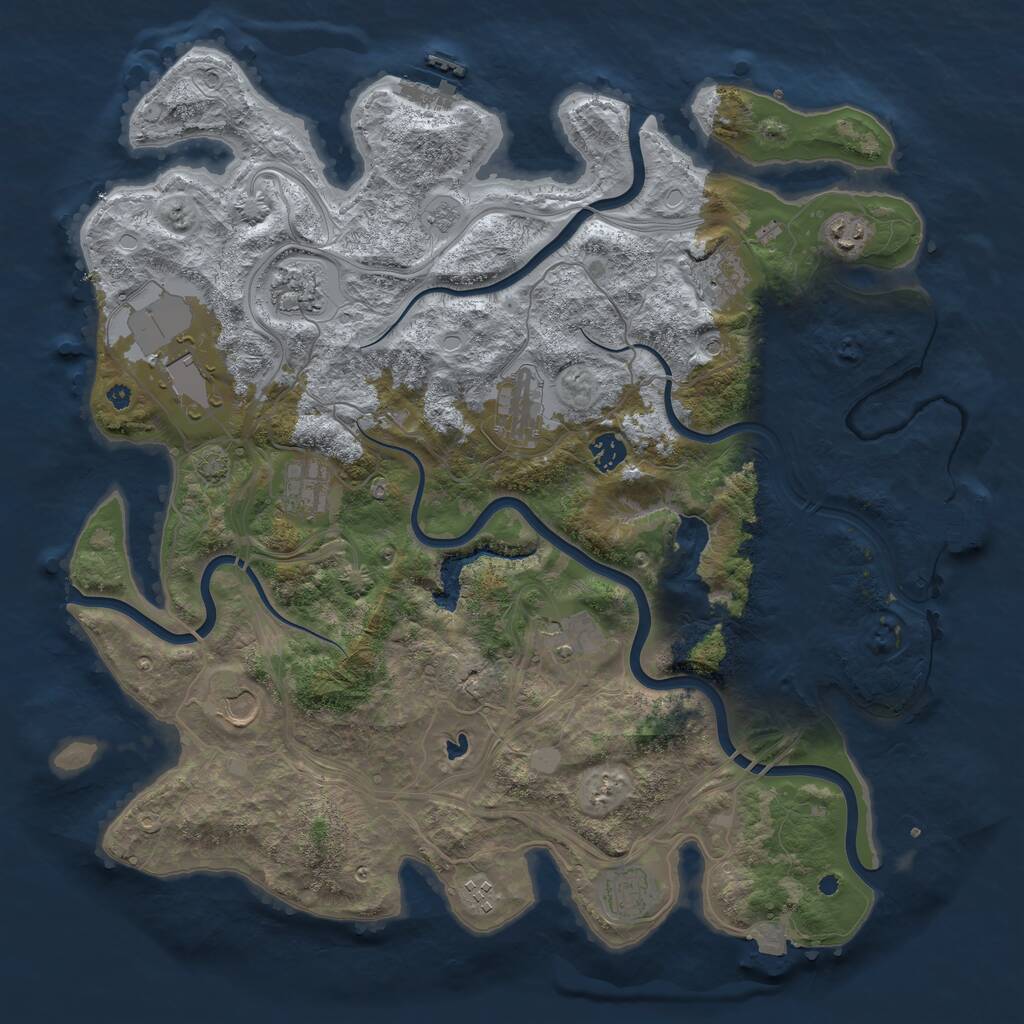Rust Map: Procedural Map, Size: 4250, Seed: 419370820, 17 Monuments