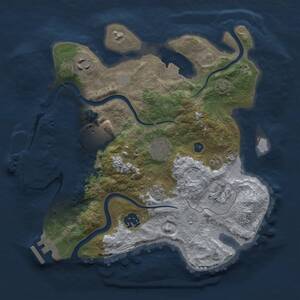 Thumbnail Rust Map: Procedural Map, Size: 3000, Seed: 1887758200, 12 Monuments