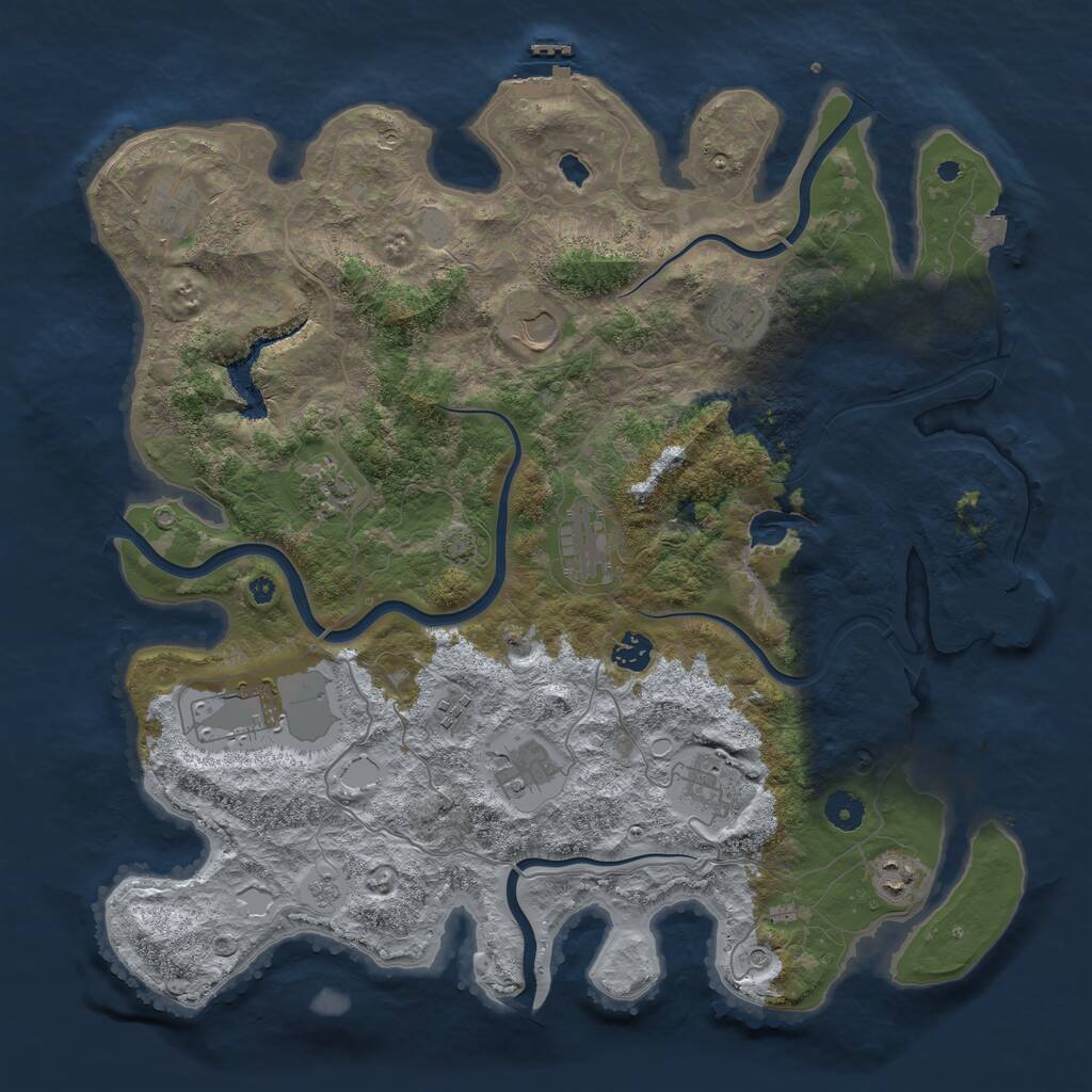 Rust Map: Procedural Map, Size: 4200, Seed: 247761967, 17 Monuments