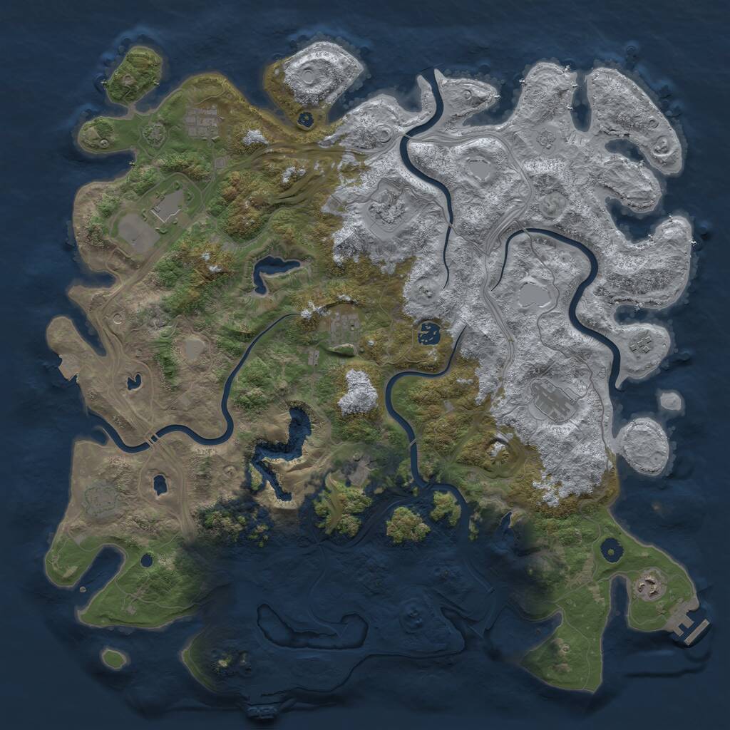 Rust Map: Procedural Map, Size: 4750, Seed: 730932292, 16 Monuments