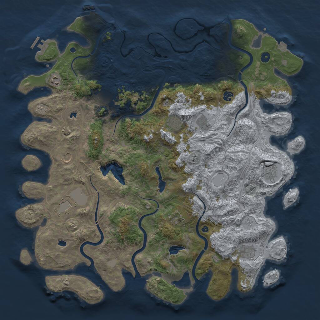 Rust Map: Procedural Map, Size: 4800, Seed: 1669469492, 17 Monuments
