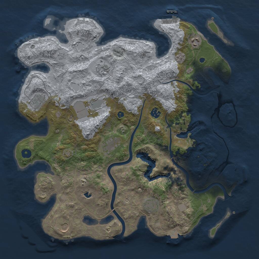 Rust Map: Procedural Map, Size: 4000, Seed: 154863259, 15 Monuments