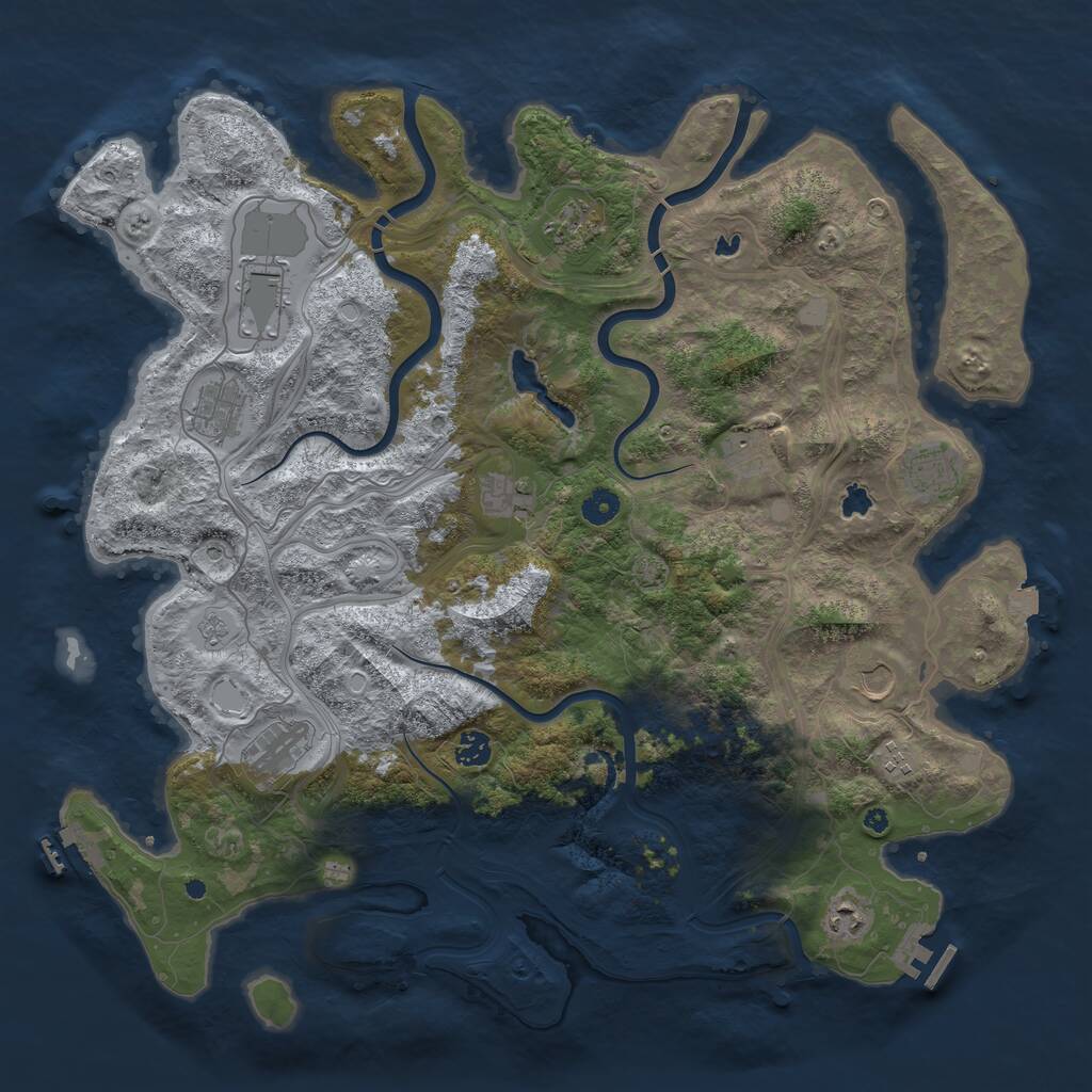 Rust Map: Procedural Map, Size: 4500, Seed: 132515, 17 Monuments