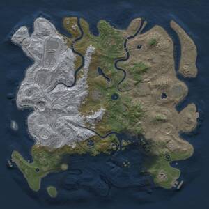 Thumbnail Rust Map: Procedural Map, Size: 4500, Seed: 132515, 17 Monuments