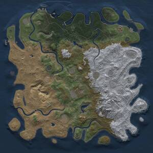 Thumbnail Rust Map: Procedural Map, Size: 5000, Seed: 23541155, 19 Monuments