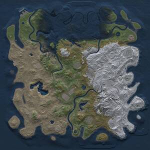Thumbnail Rust Map: Procedural Map, Size: 5000, Seed: 23541155, 17 Monuments