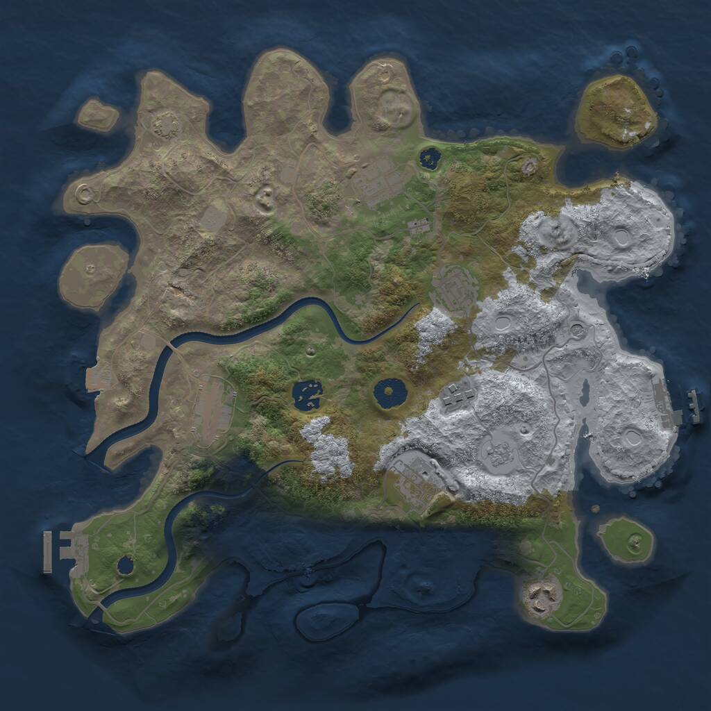 Rust Map: Procedural Map, Size: 3400, Seed: 28671, 13 Monuments