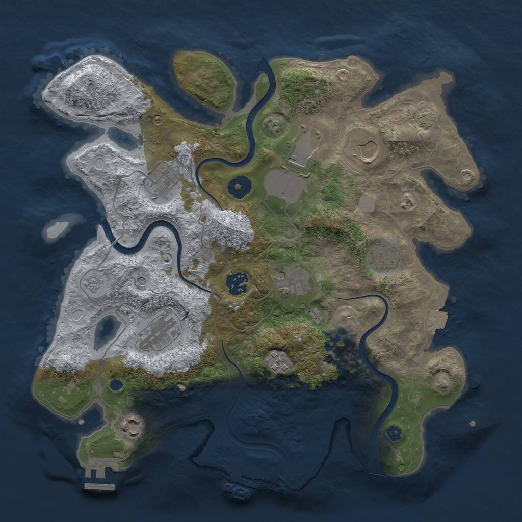 Rust Map: Procedural Map, Size: 3500, Seed: 122124024, 15 Monuments