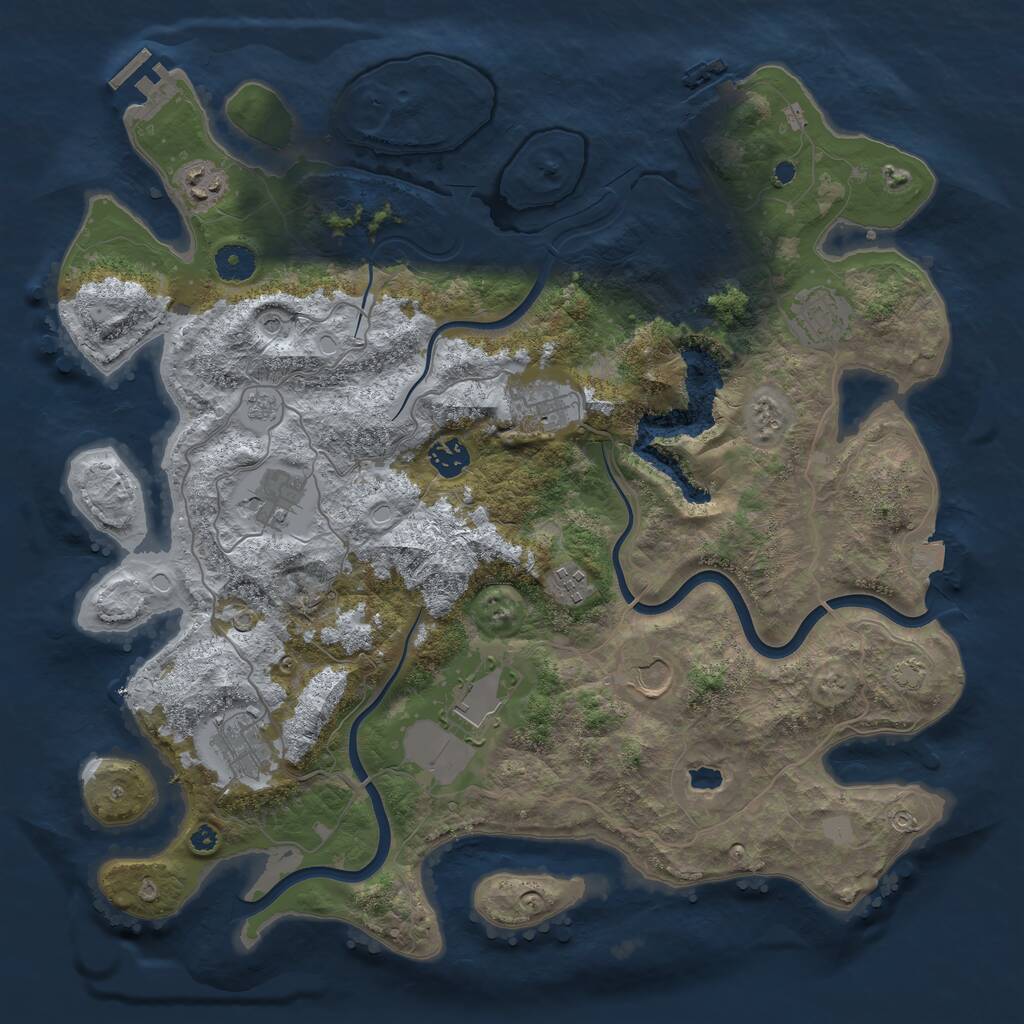 Rust Map: Procedural Map, Size: 4000, Seed: 32842, 15 Monuments