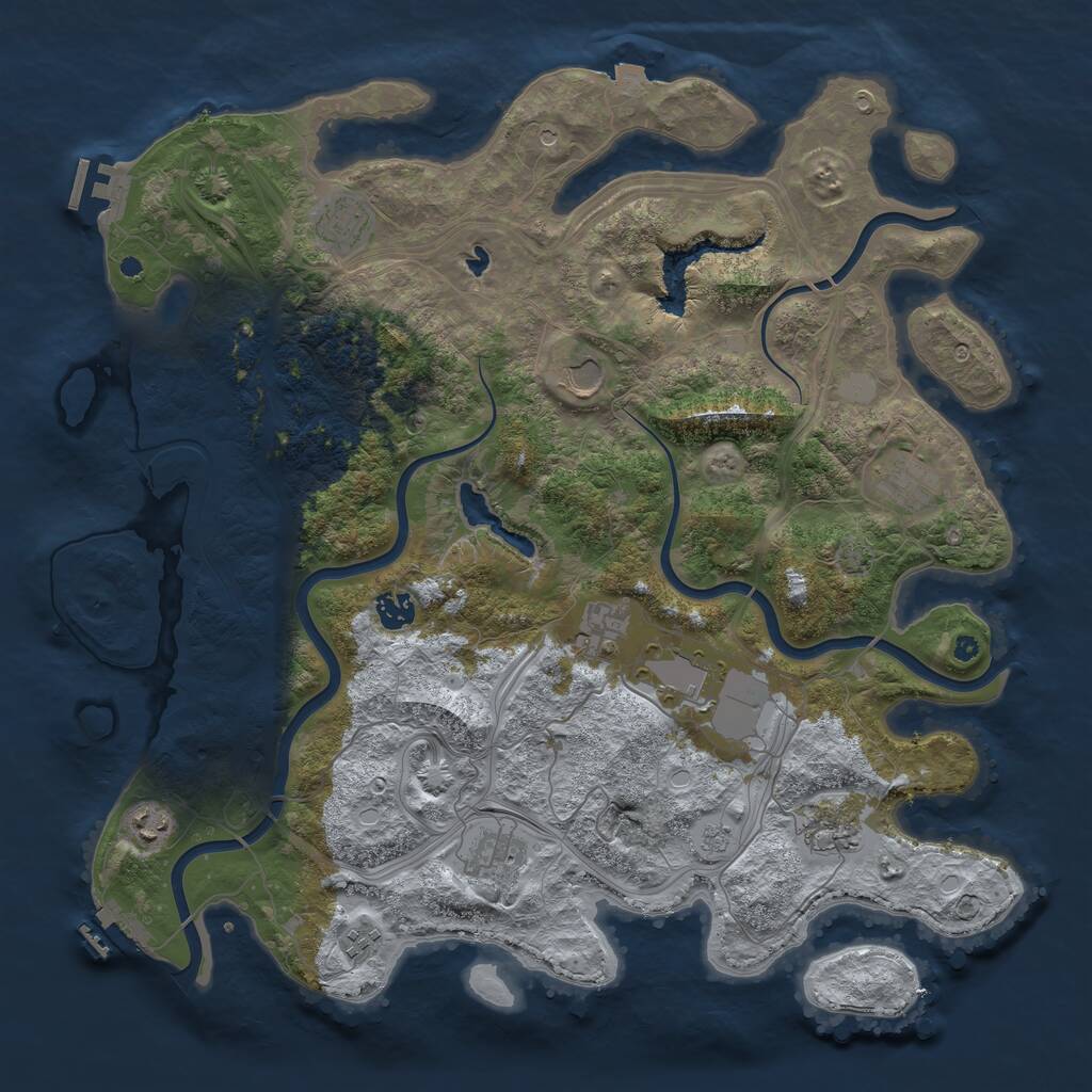 Rust Map: Procedural Map, Size: 4250, Seed: 1368, 16 Monuments