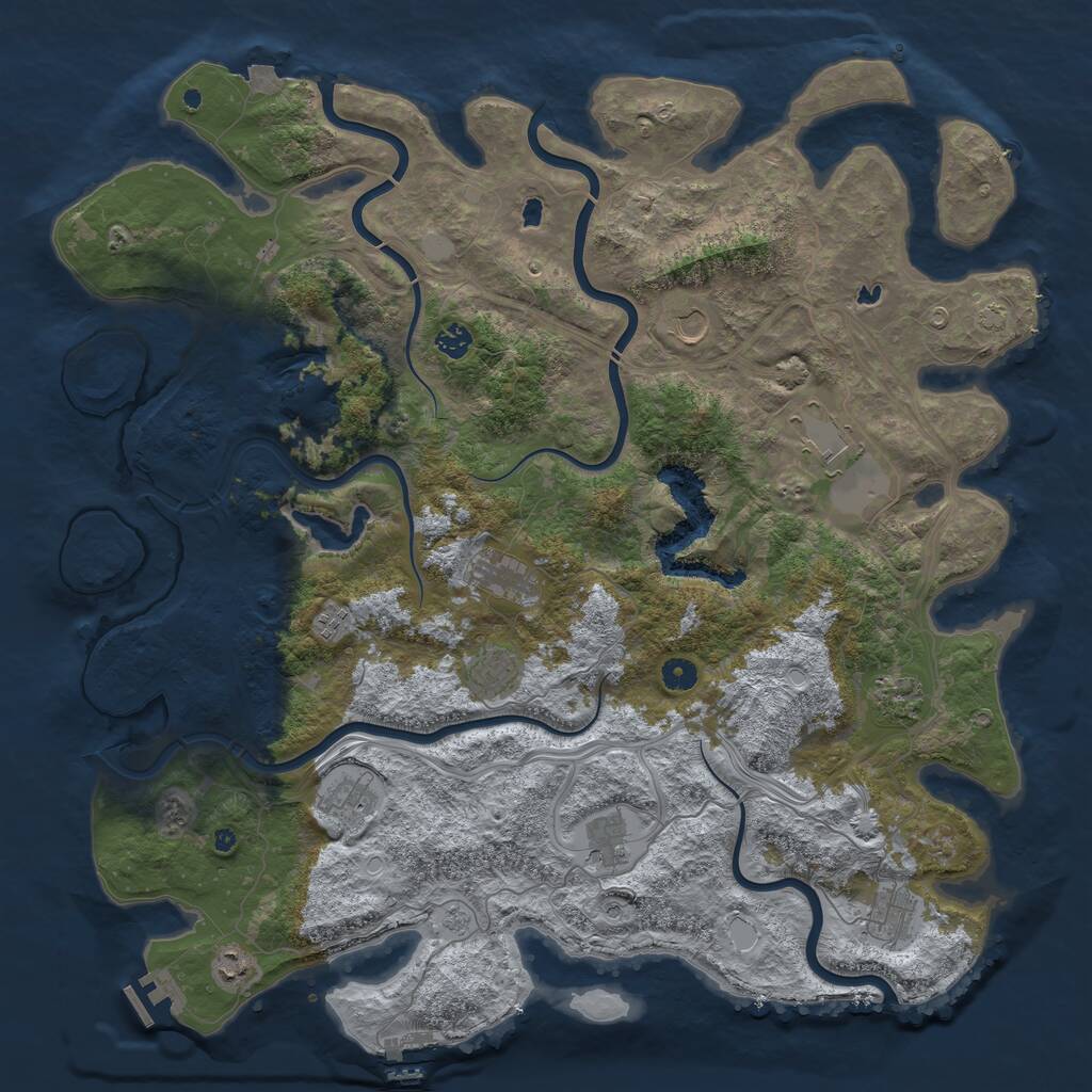 Rust Map: Procedural Map, Size: 4800, Seed: 180386072, 17 Monuments