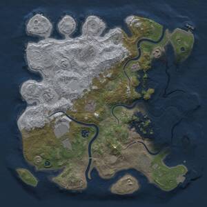 Thumbnail Rust Map: Procedural Map, Size: 3750, Seed: 1713773196, 15 Monuments