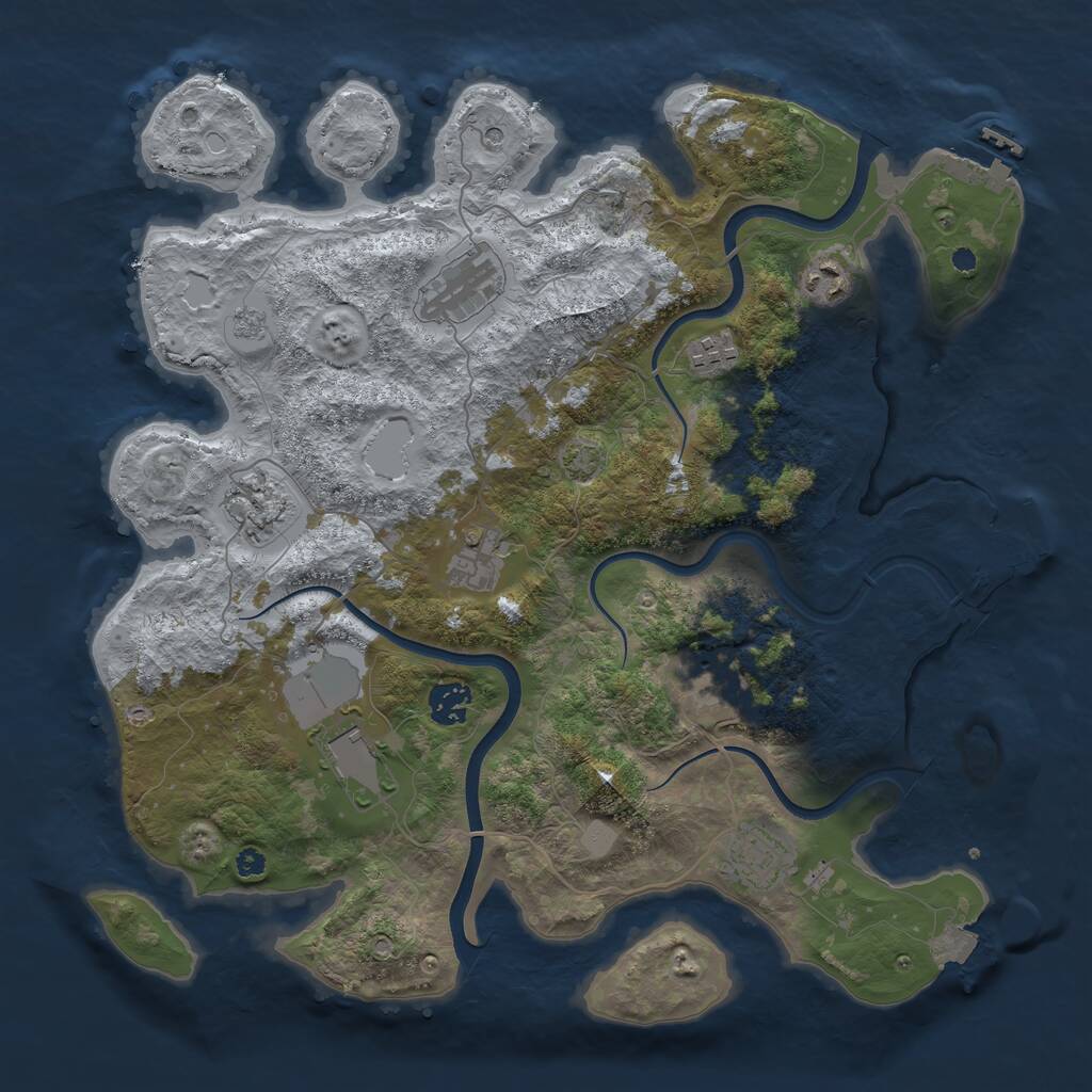 Rust Map: Procedural Map, Size: 3750, Seed: 1713773196, 15 Monuments