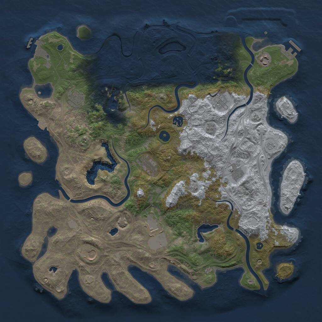 Rust Map: Procedural Map, Size: 4500, Seed: 403282041, 15 Monuments