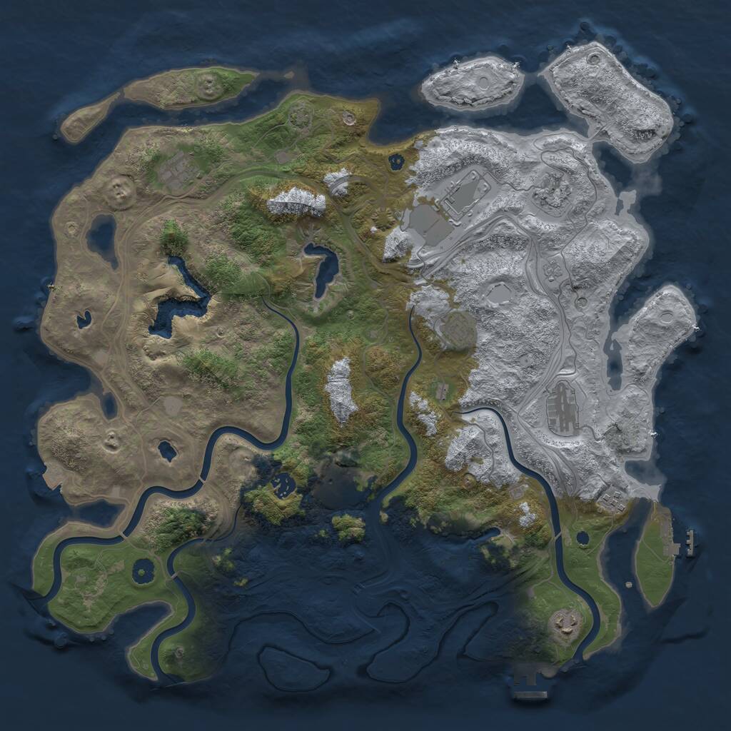 Rust Map: Procedural Map, Size: 4500, Seed: 646020458, 15 Monuments