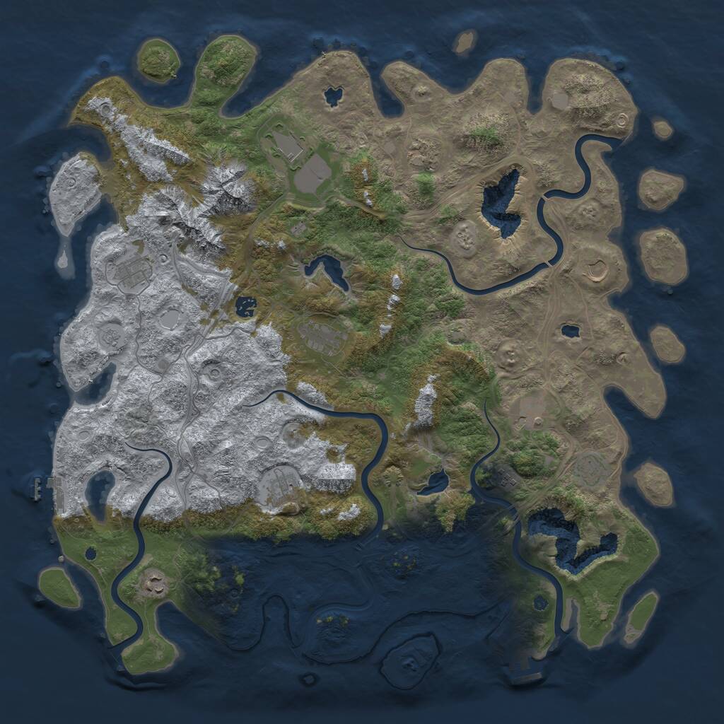 Rust Map: Procedural Map, Size: 5000, Seed: 1831916441, 17 Monuments