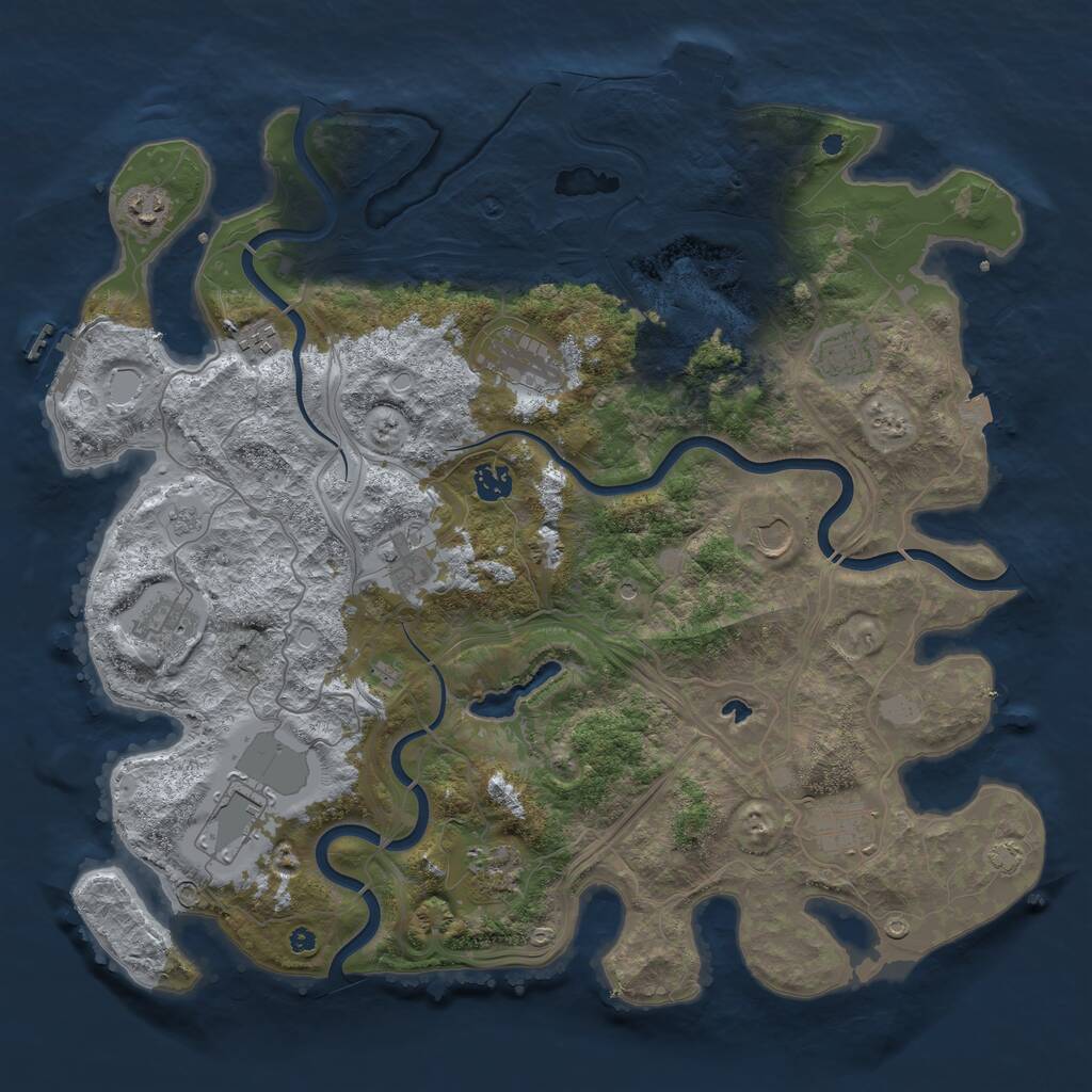 Rust Map: Procedural Map, Size: 4250, Seed: 1772766844, 17 Monuments