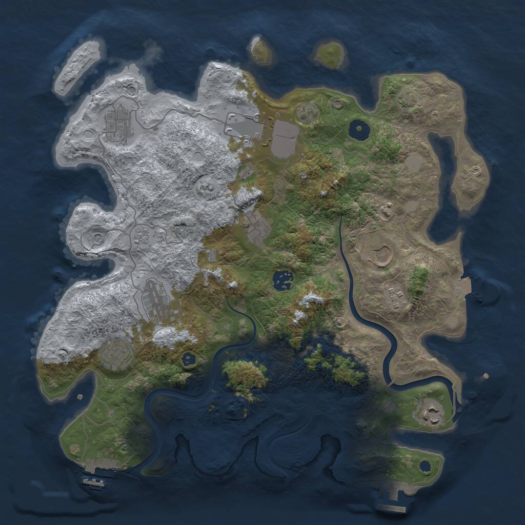 Rust Map: Procedural Map, Size: 3750, Seed: 192278751, 15 Monuments
