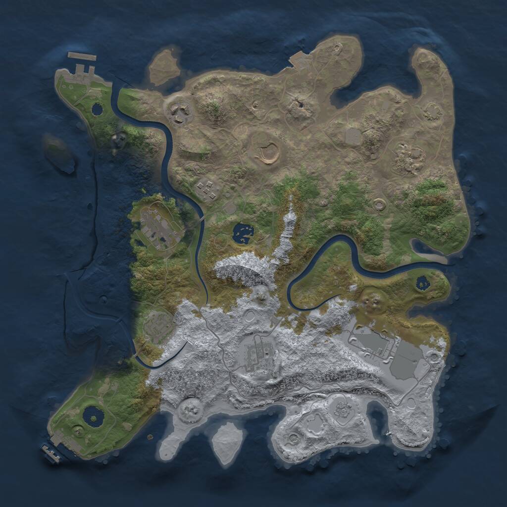 Rust Map: Procedural Map, Size: 3600, Seed: 859949, 15 Monuments