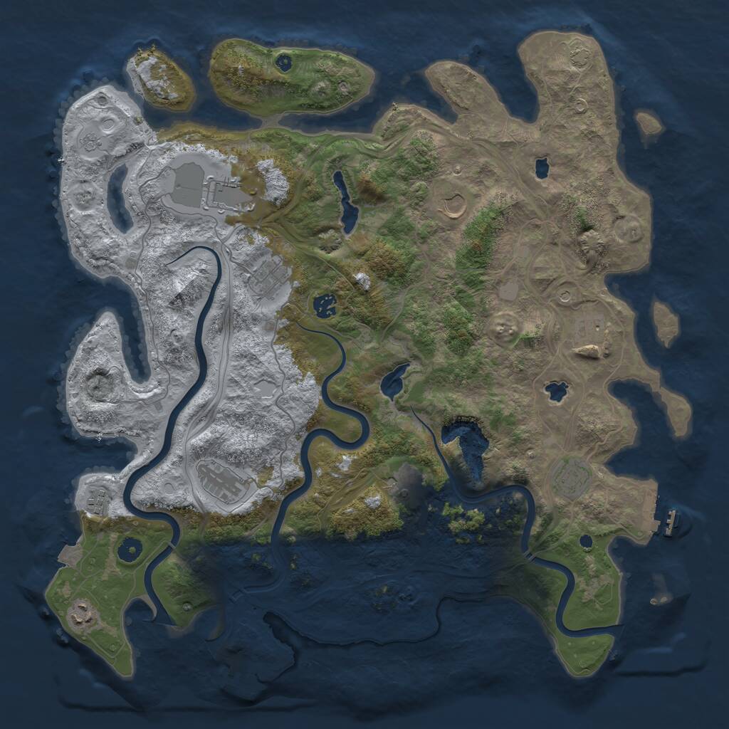 Rust Map: Procedural Map, Size: 4500, Seed: 1466064976, 16 Monuments