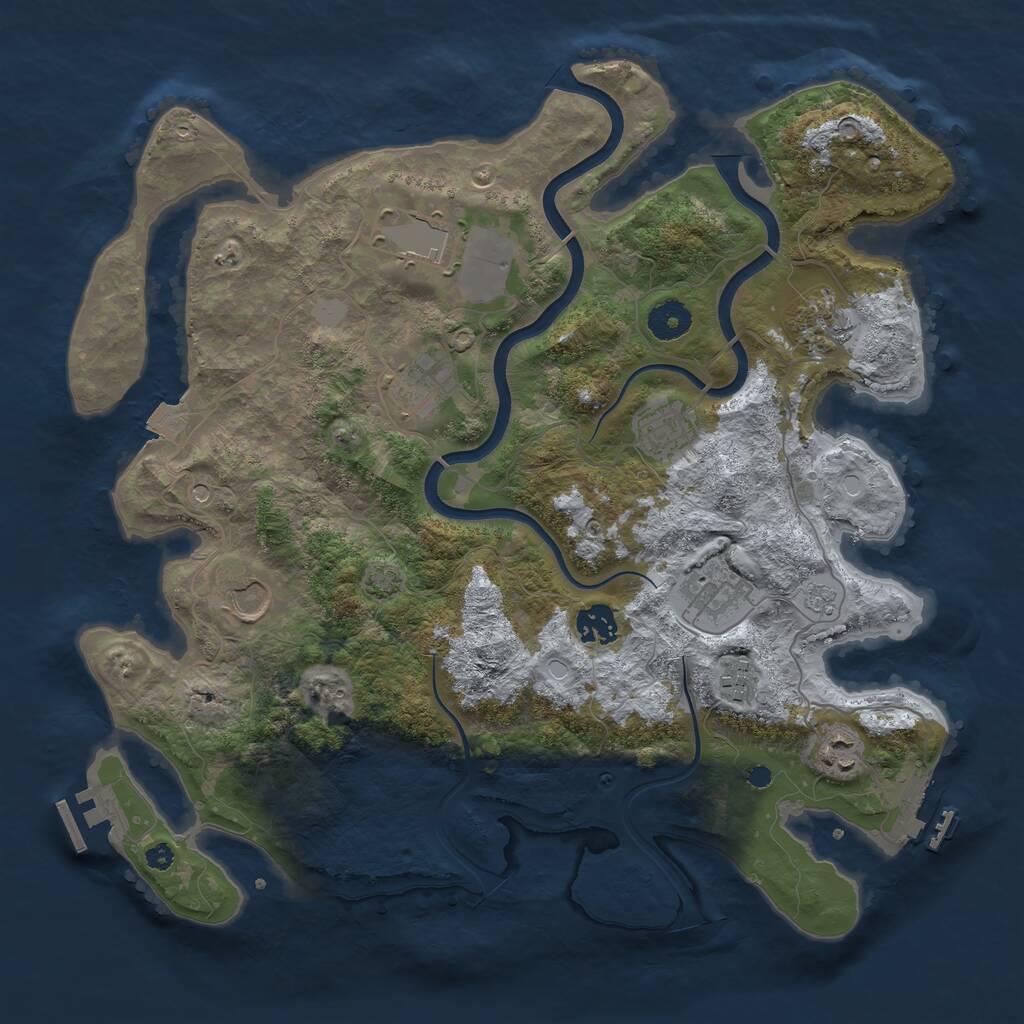 Rust Map: Procedural Map, Size: 3750, Seed: 1104538438, 15 Monuments