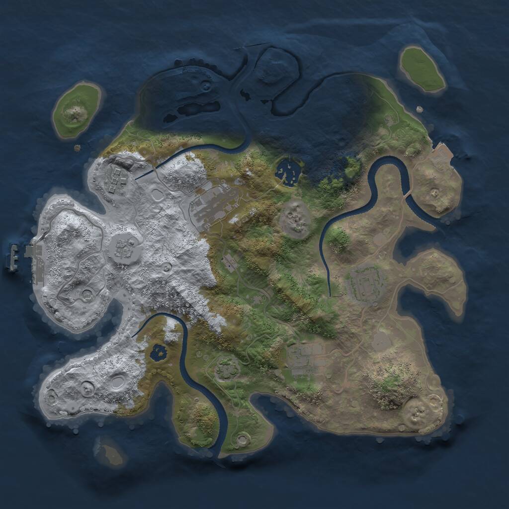 Rust Map: Procedural Map, Size: 2999, Seed: 4000, 10 Monuments