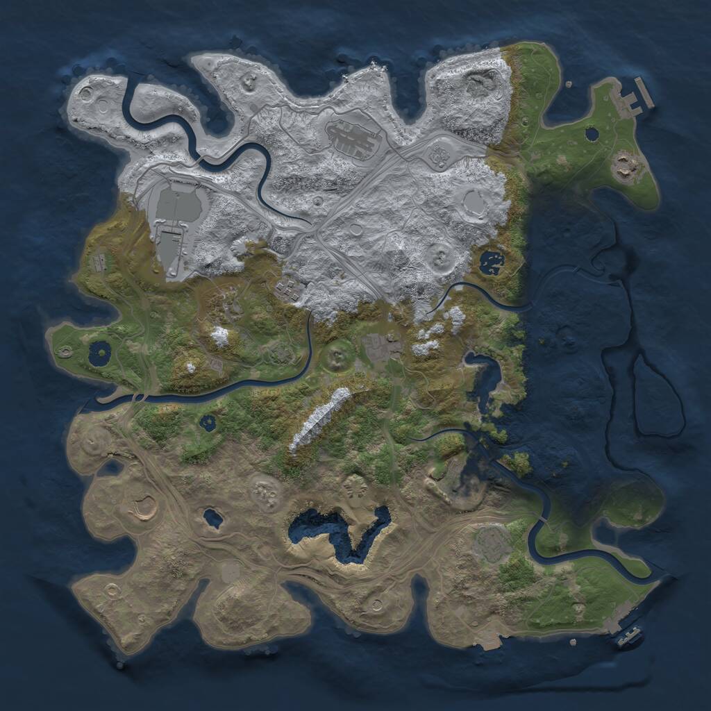 Rust Map: Procedural Map, Size: 4300, Seed: 644552019, 16 Monuments