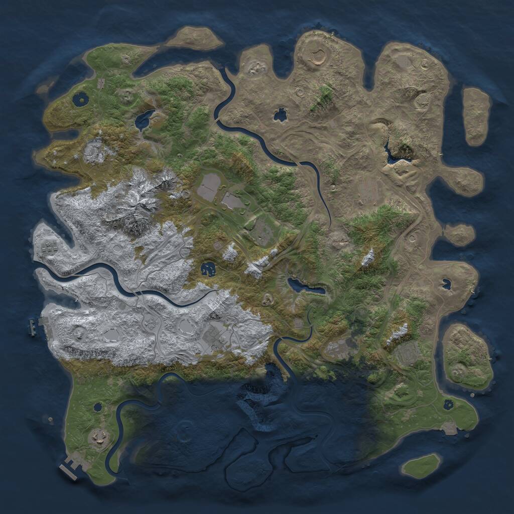 Rust Map: Procedural Map, Size: 5000, Seed: 1069658367, 19 Monuments
