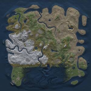 Thumbnail Rust Map: Procedural Map, Size: 5000, Seed: 1069658367, 17 Monuments