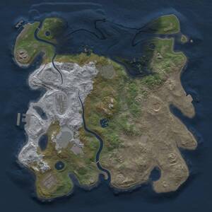 Thumbnail Rust Map: Procedural Map, Size: 3500, Seed: 1607589041, 15 Monuments