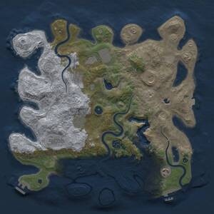 Thumbnail Rust Map: Procedural Map, Size: 4000, Seed: 107032025, 14 Monuments