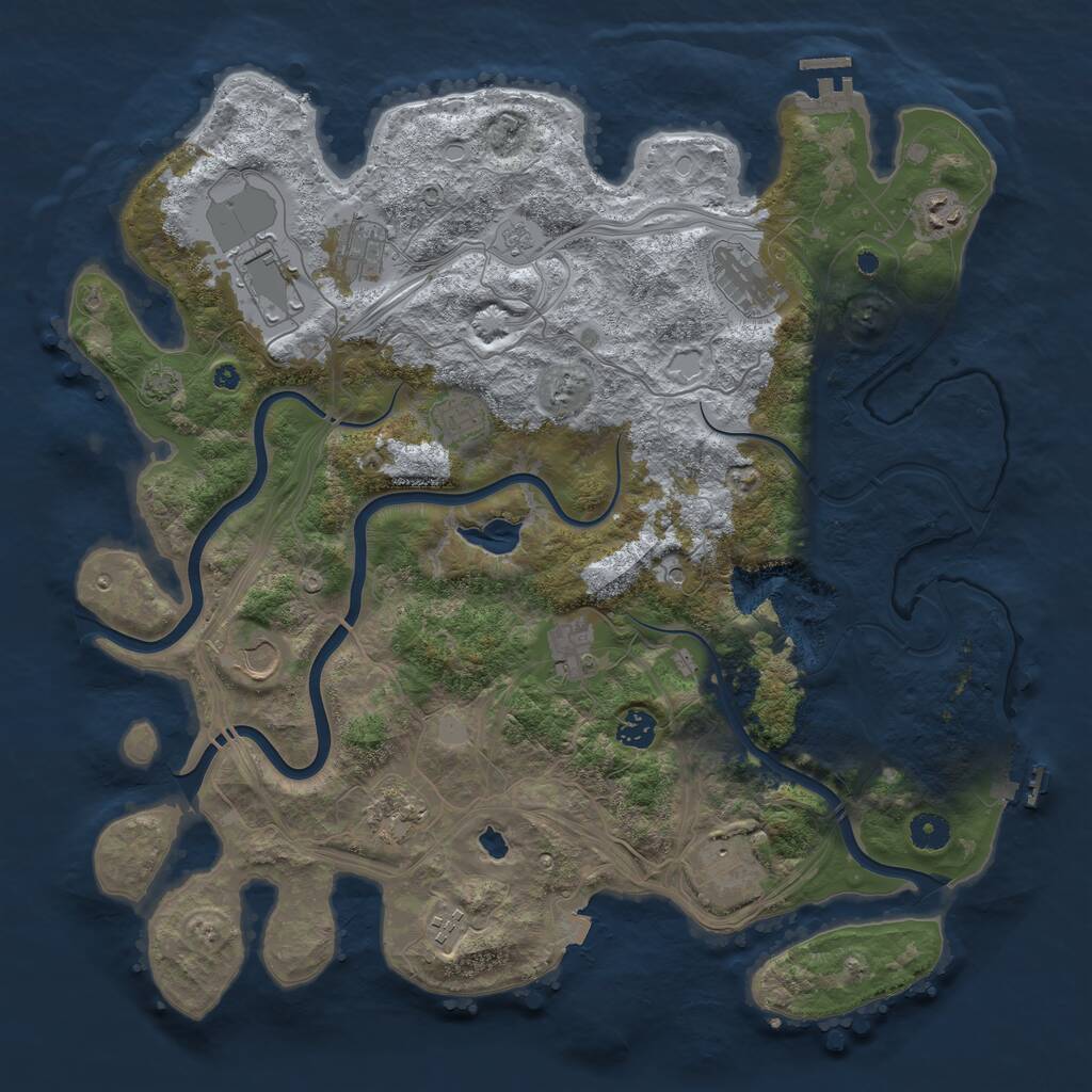 Rust Map: Procedural Map, Size: 4250, Seed: 1367588311, 17 Monuments