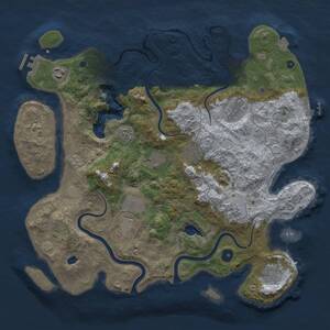 Thumbnail Rust Map: Procedural Map, Size: 4000, Seed: 2083049145, 14 Monuments