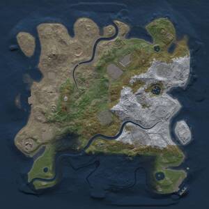 Thumbnail Rust Map: Procedural Map, Size: 3500, Seed: 1664750296, 15 Monuments