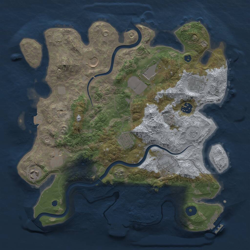 Rust Map: Procedural Map, Size: 3500, Seed: 1664750296, 15 Monuments