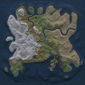 Thumbnail Rust Map: Procedural Map, Size: 3750, Seed: 663344507, 15 Monuments