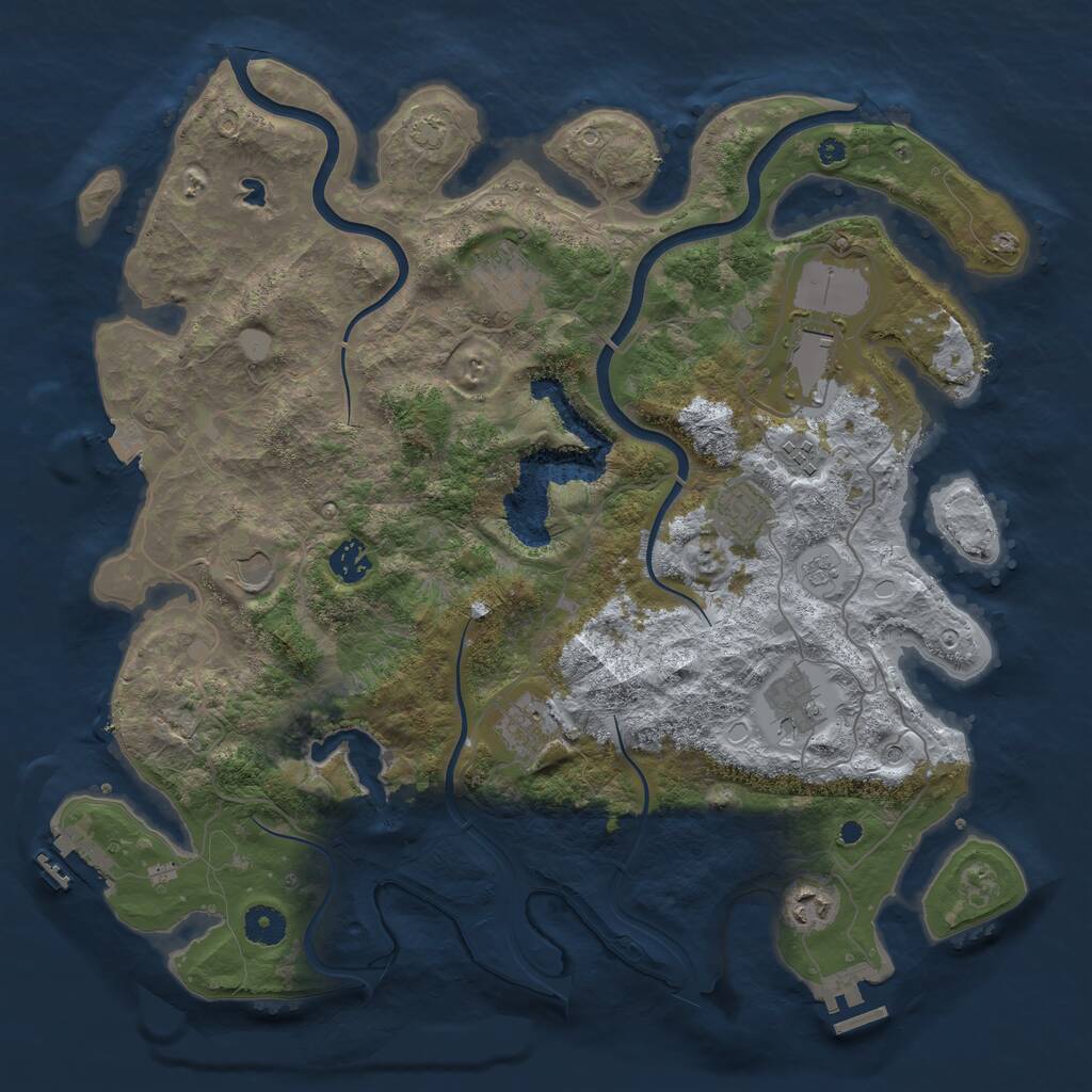 Rust Map: Procedural Map, Size: 4000, Seed: 290327, 15 Monuments