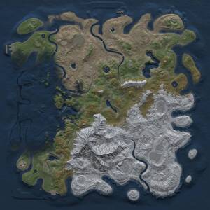 Thumbnail Rust Map: Procedural Map, Size: 5000, Seed: 740277476, 16 Monuments