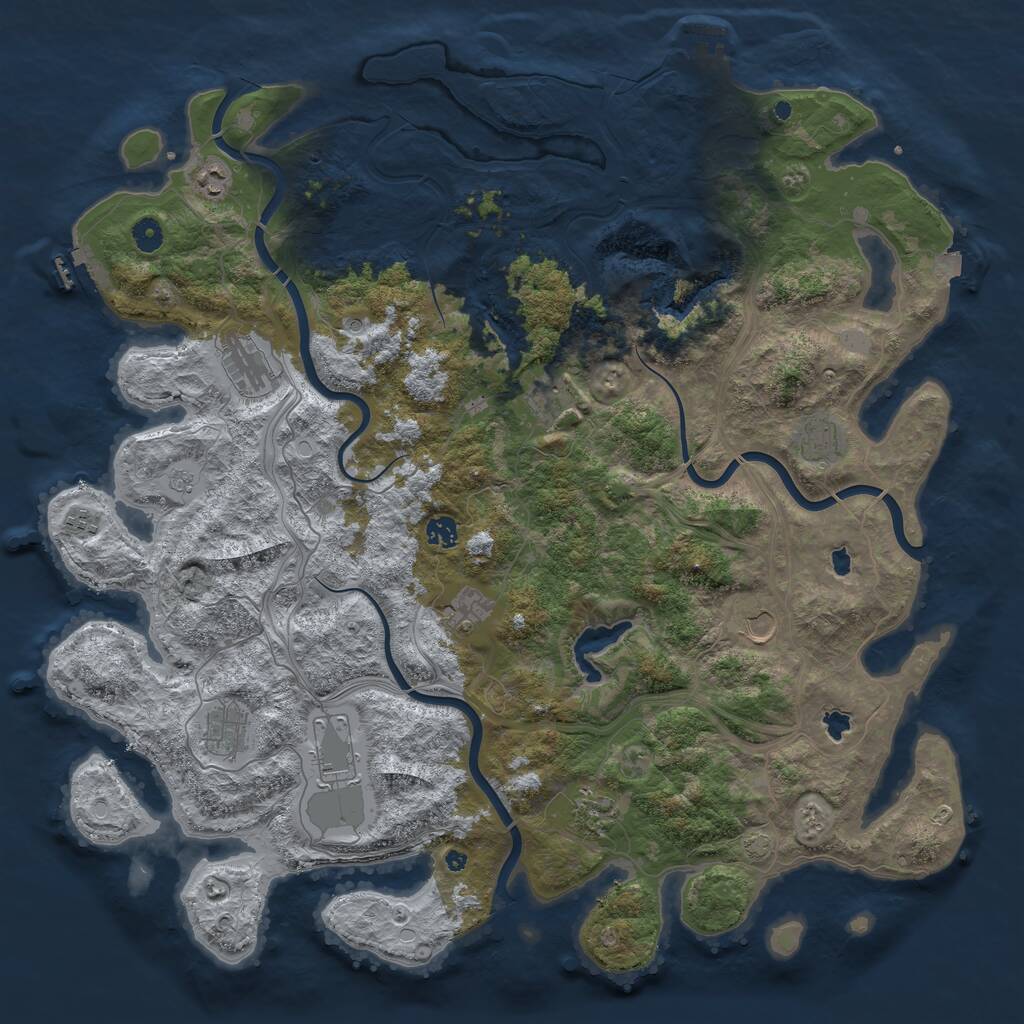 Rust Map: Procedural Map, Size: 4800, Seed: 70265, 17 Monuments